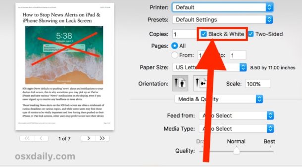 change pdf text color for printing mac